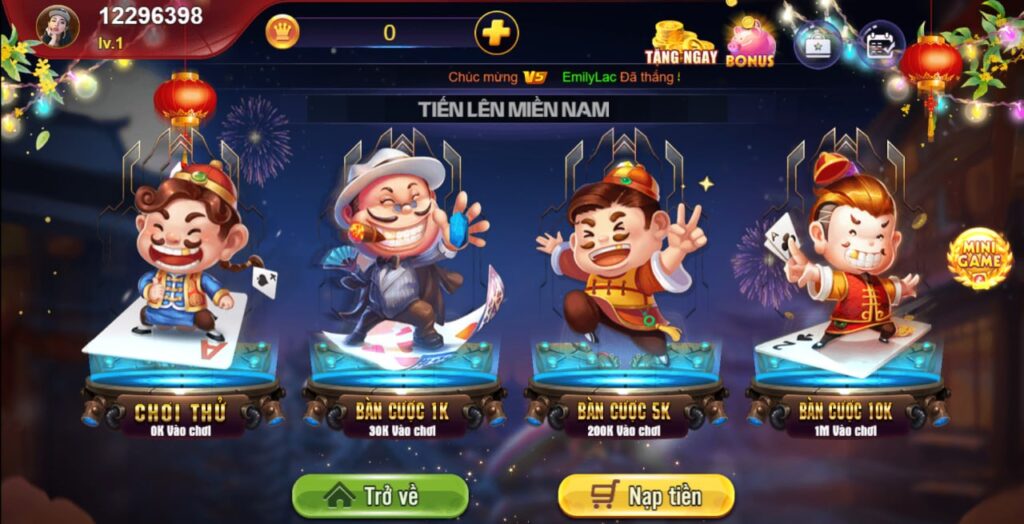Kinh nghiệm chơi tiên lên miền Nam tại 8us games 1 Games tiến lên
